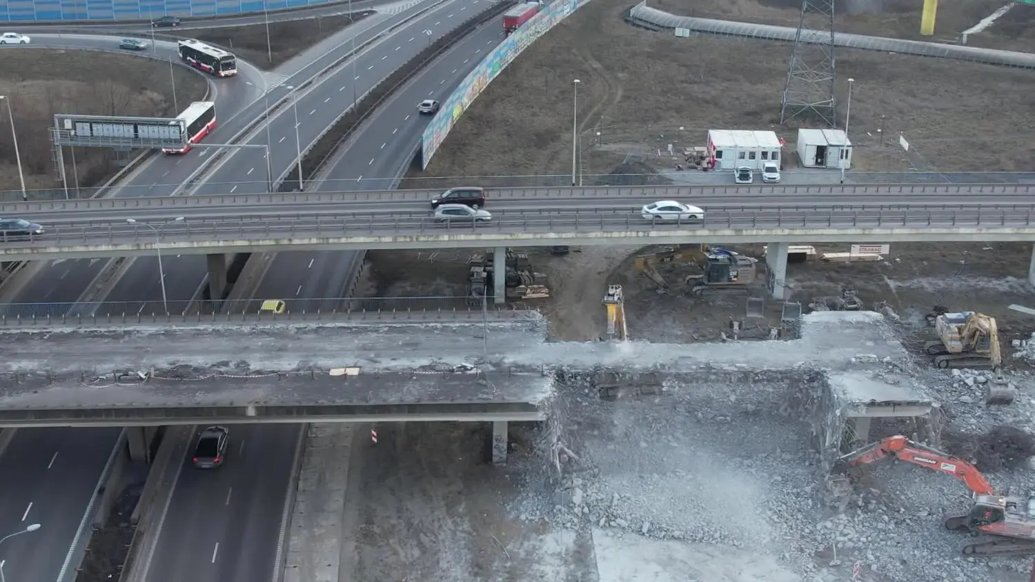 Trwa rozbiórka estakady ul. Elbląskiej w Gdańsku